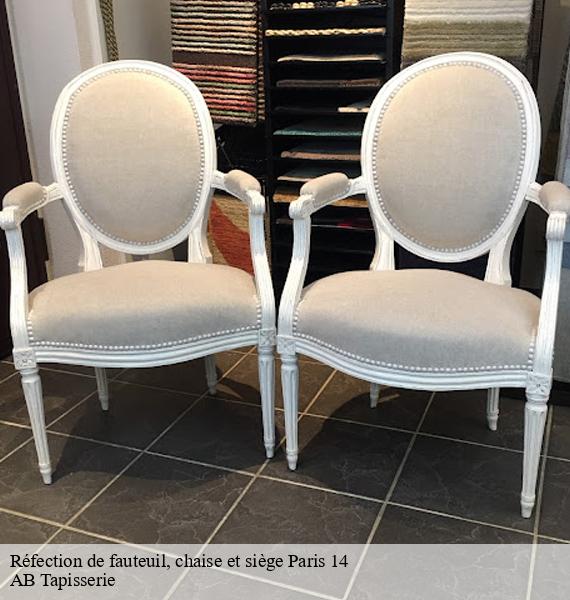 Réfection de fauteuil, chaise et siège paris-14-75014 AB Tapisserie